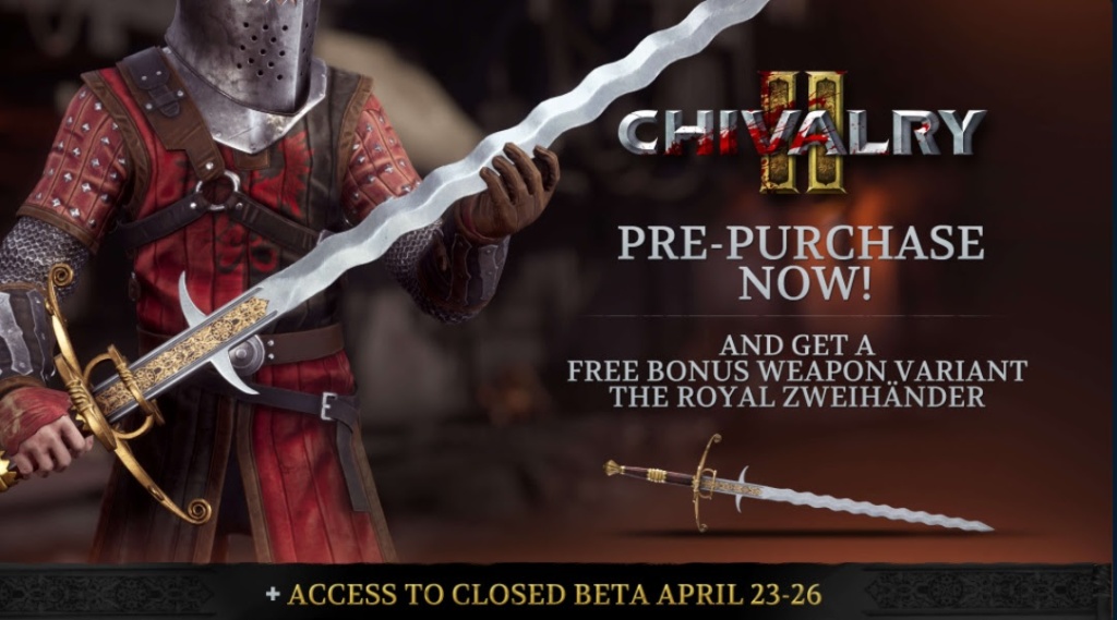 Chivalry 2 Will Get A Cross-Platform Closed Beta ; Pre-Orders Live